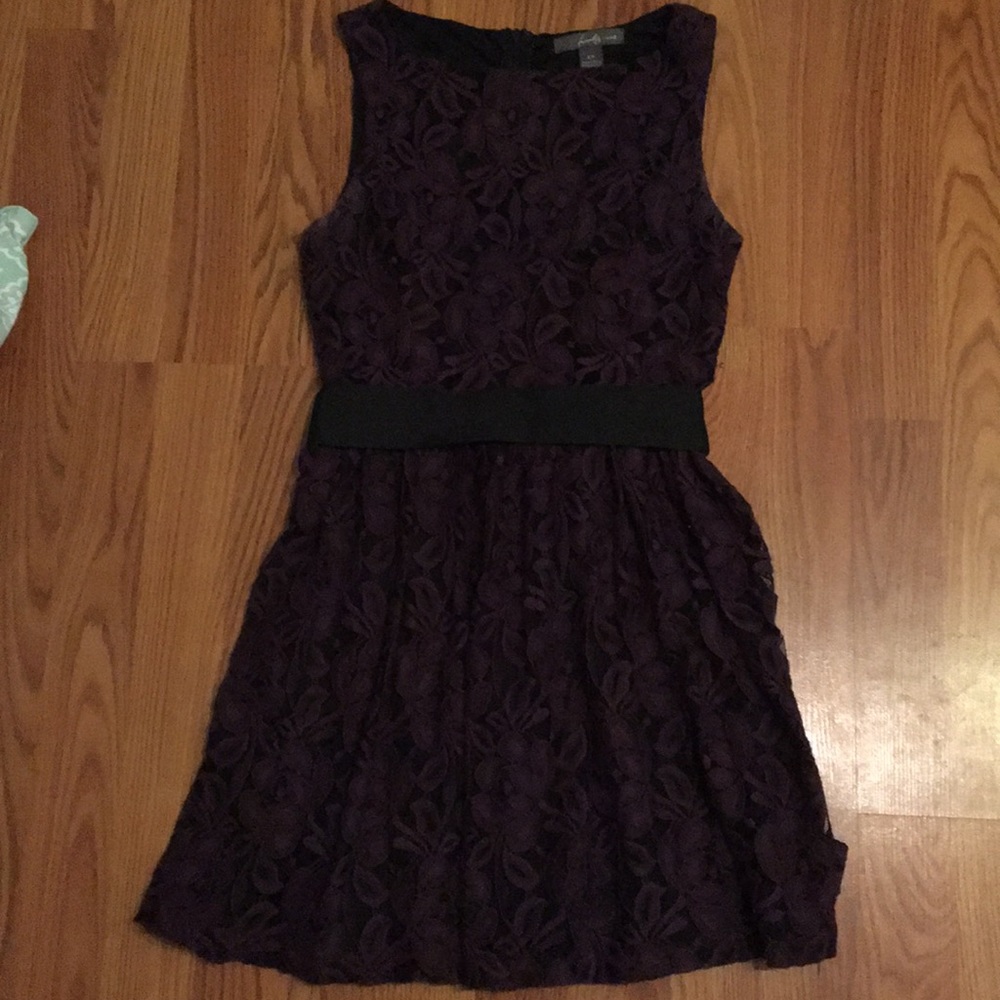 Purple flower lace dress